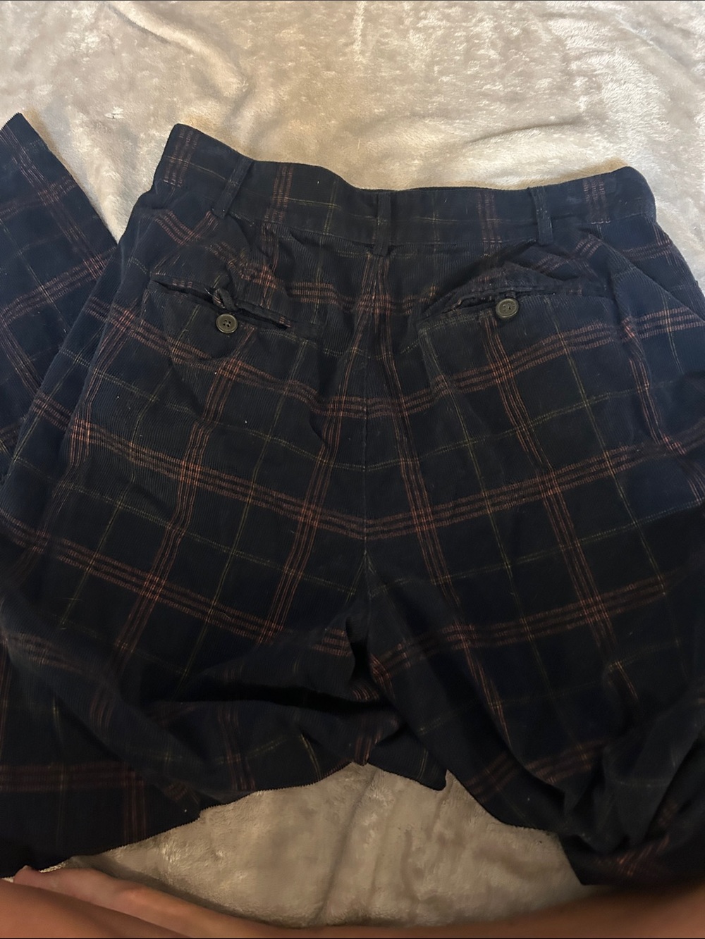 Madewell corduroy pleated wide-leg pants in windowpane - Picture 6 of 6